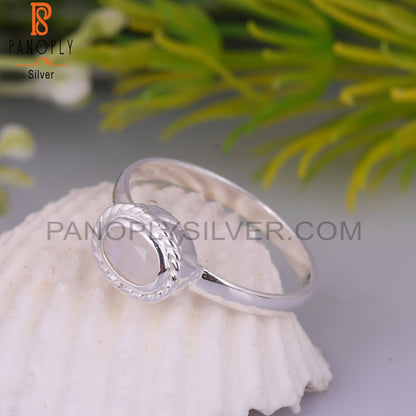 925 Sterling Silver Rainbow Moonstone Ring