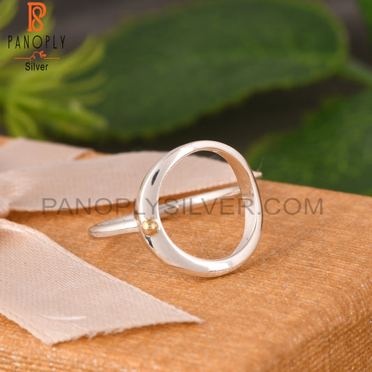 Handmade 925 Sterling Silver Gold Dot Ring