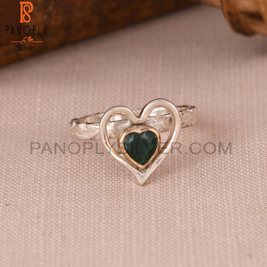 Malachite Heart 925 Sterling Silver Ring