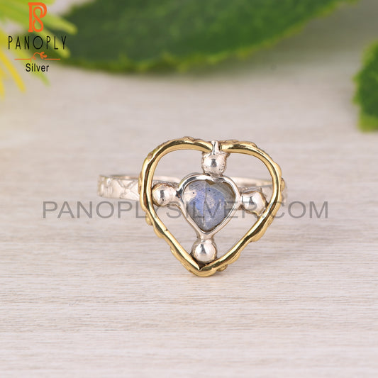 Labradorite Heart Shape 925 Sterling Silver Ring