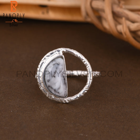 Dendrite D Shape 925 Sterling Silver Ring