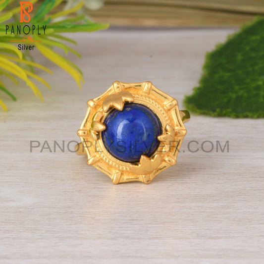 Lapis Lazuli Round 925 Sterling Silver Ring