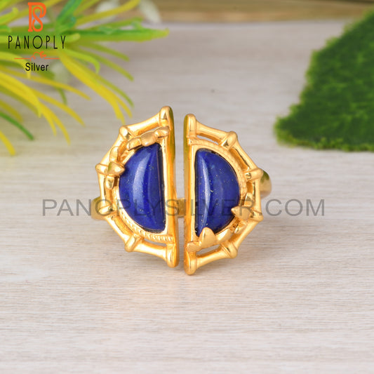 Lapis D Shape 925 Sterling Silver Ring