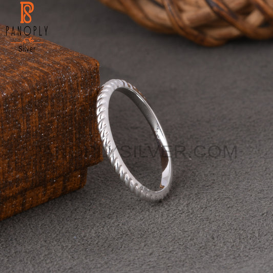 Minimalist 925 Sterling Silver Twisted Ring Band