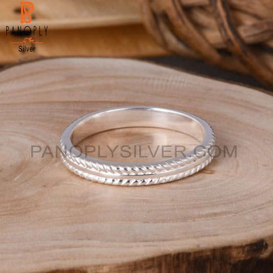 Minimalist 925 Sterling Silver Plain Ring Band