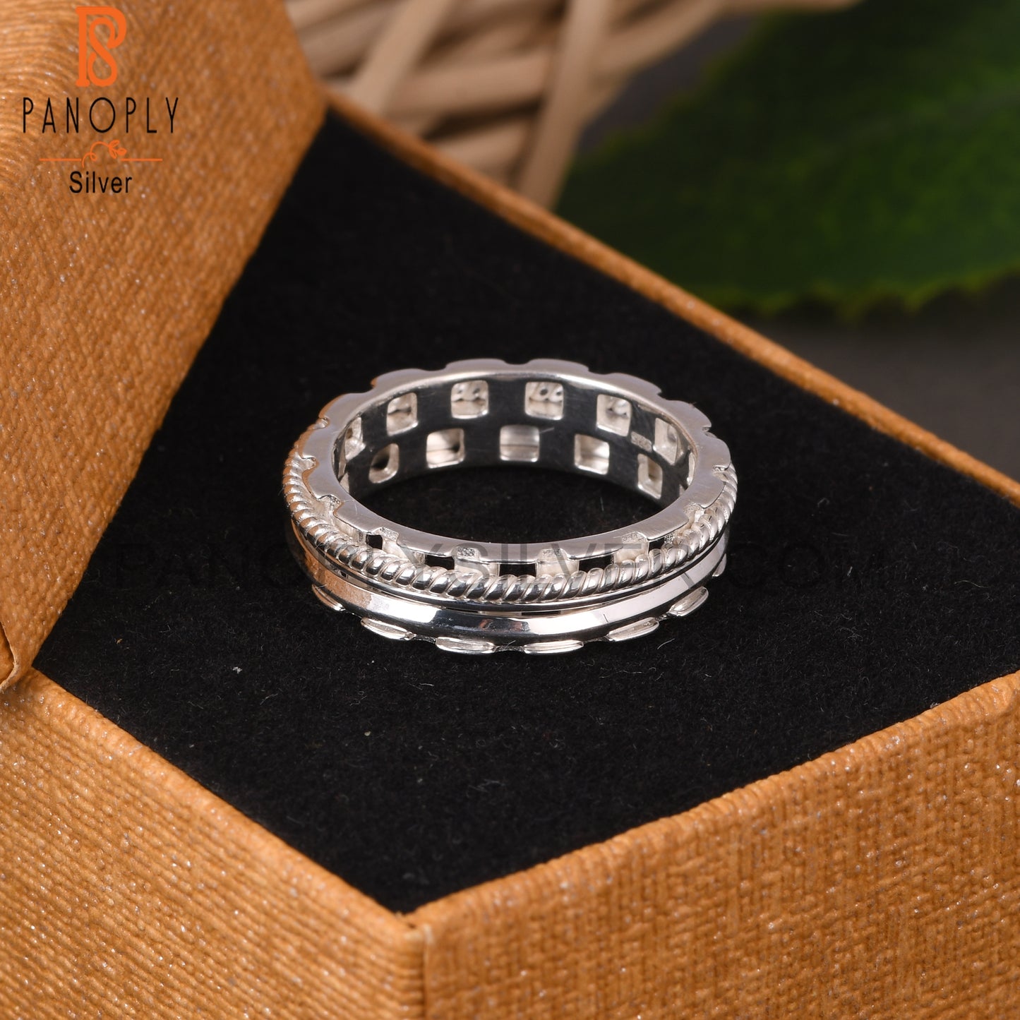 Spinner 3 Layer Band 925 Sterling Silver Ring