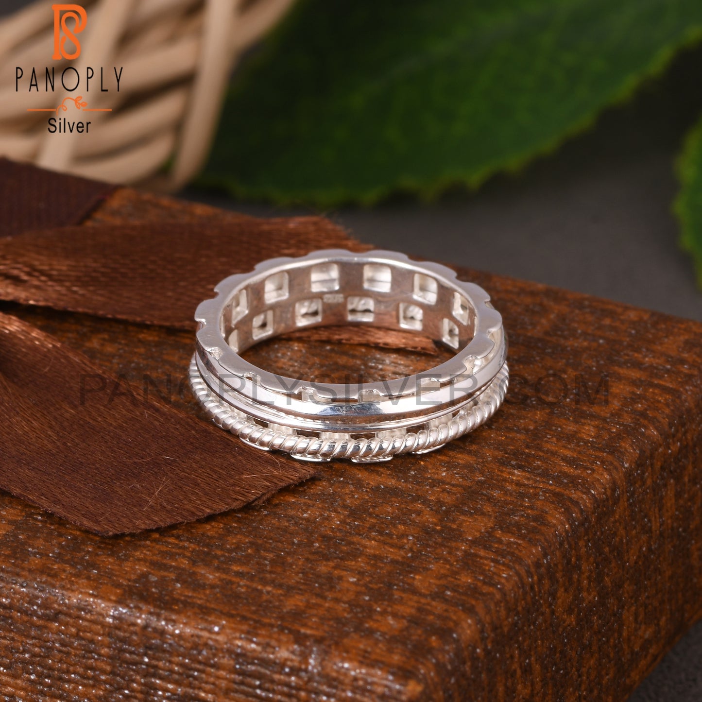 Spinner 3 Layer Band 925 Sterling Silver Ring