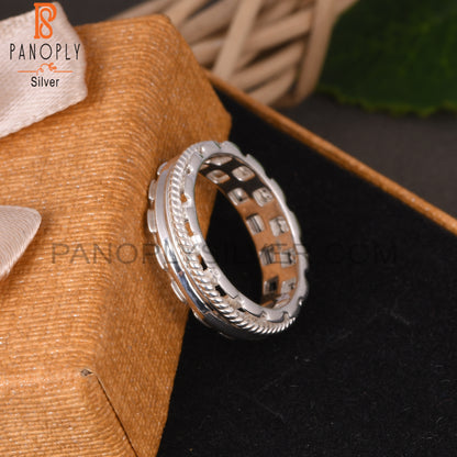 Spinner 3 Layer Band 925 Sterling Silver Ring