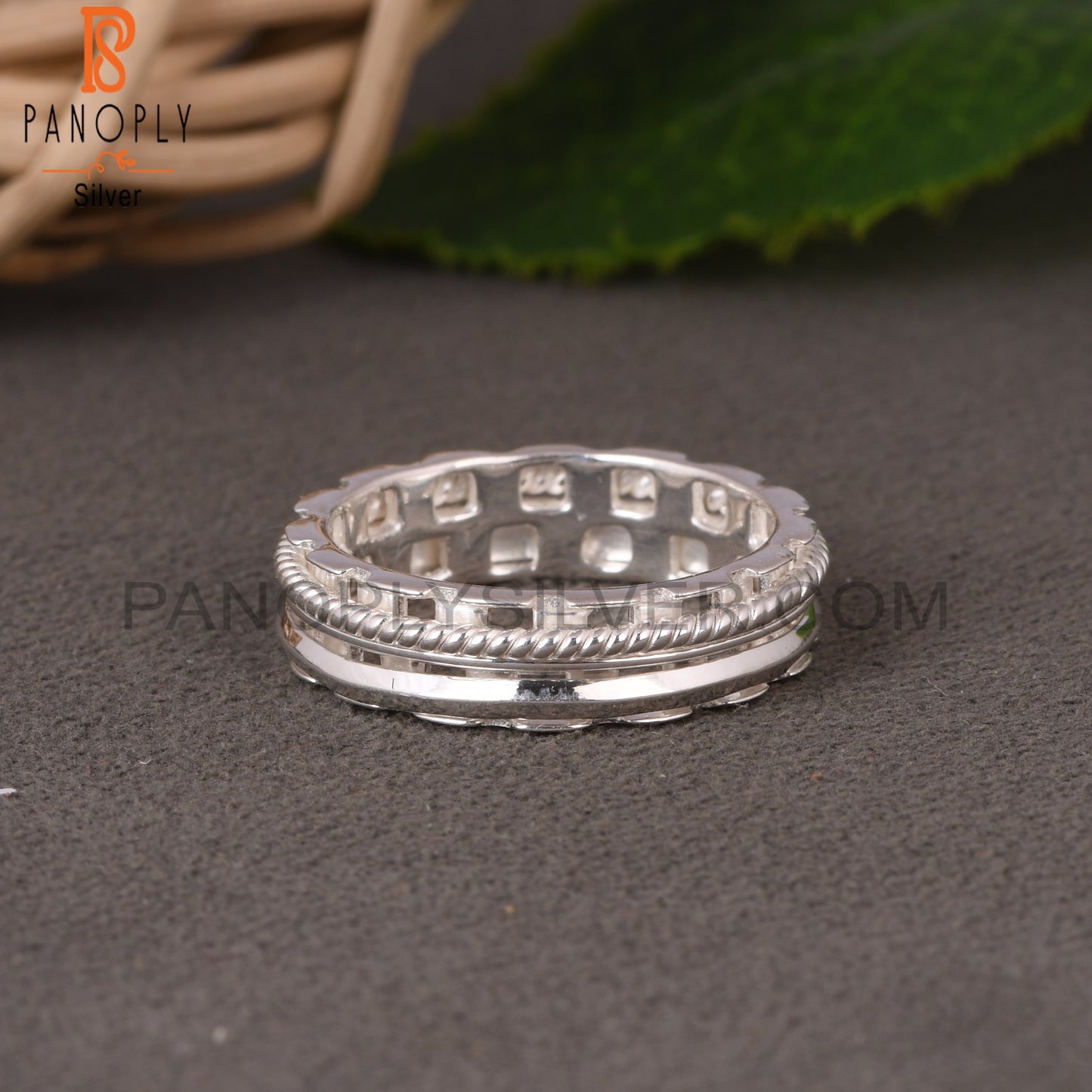 Spinner 3 Layer Band 925 Sterling Silver Ring