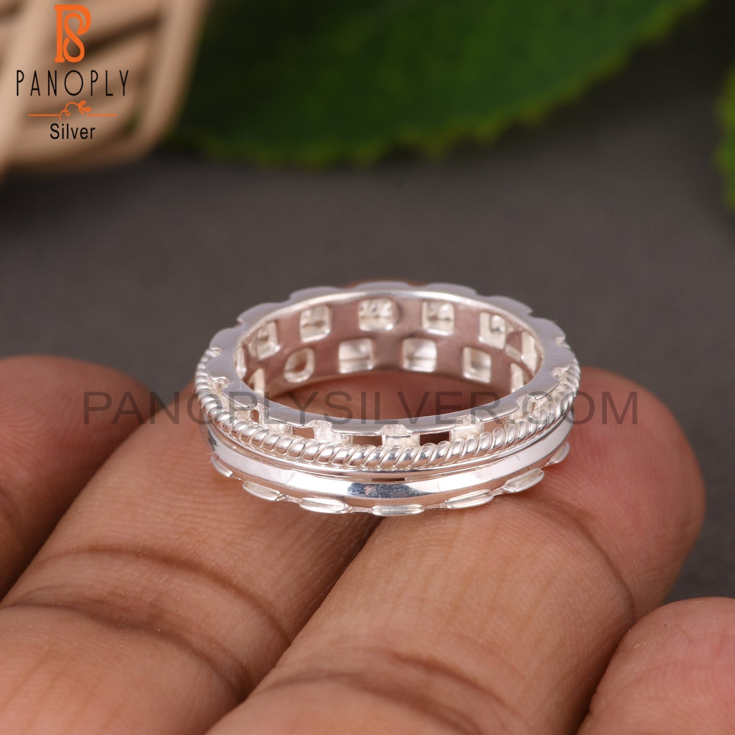 Spinner 3 Layer Band 925 Sterling Silver Ring