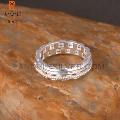 Spinner 3 Layer Band 925 Sterling Silver Ring