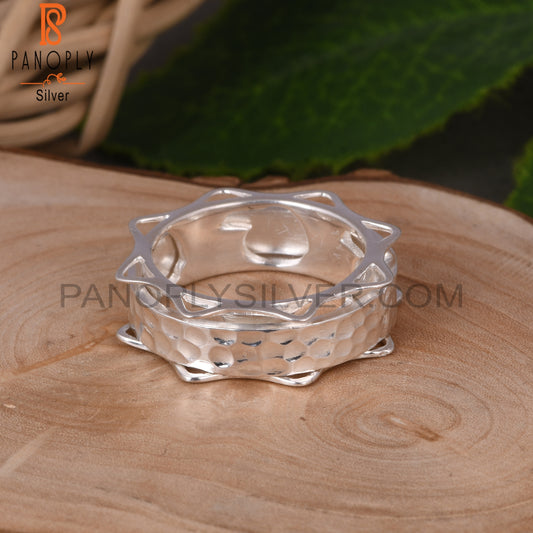 Spinner Texture  925 Sterling Silver Ring For Women