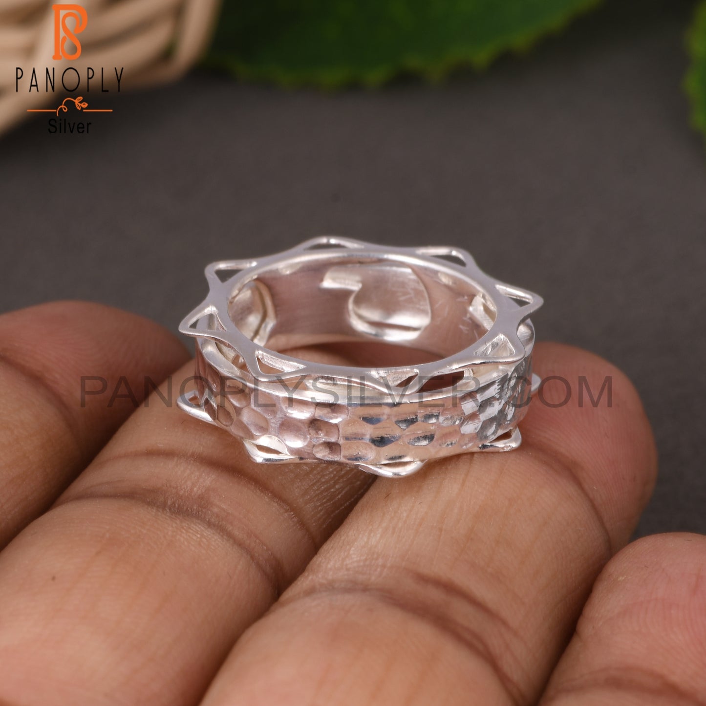 Spinner Texture  925 Sterling Silver Ring For Women