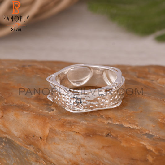 Handmade 925 Sterling Silver Wide Band Plain Ring