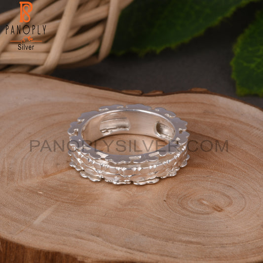 Handmade Texture 925 Sterling Silver Ring