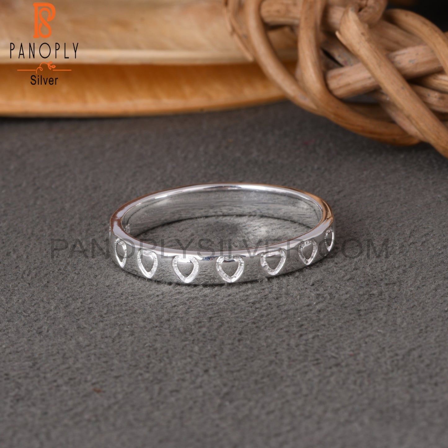 Handmade 925 Sterling Silver Heart Ring Band