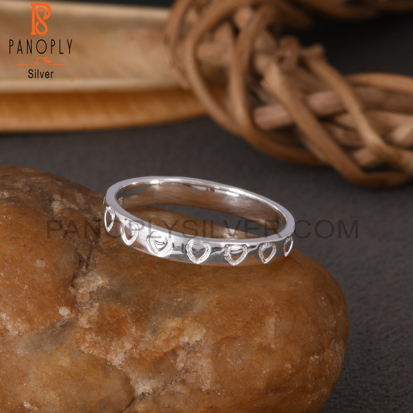 Handmade 925 Sterling Silver Heart Ring Band