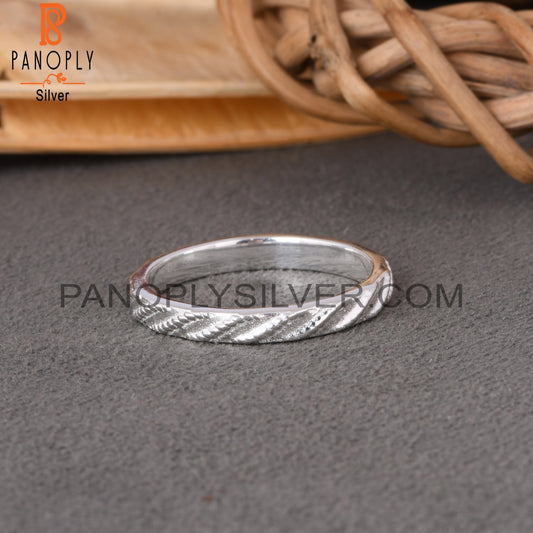 Minimalist Small Twist Spinner 925 Sterling Silver Ring