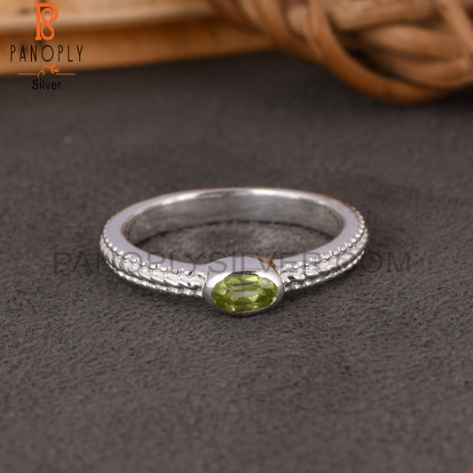 Peridot Oval 925 Sterling Silver Ring