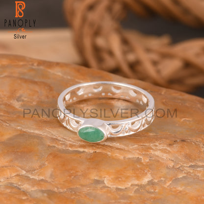 Emerald Oval 925 Sterling Silver Ring