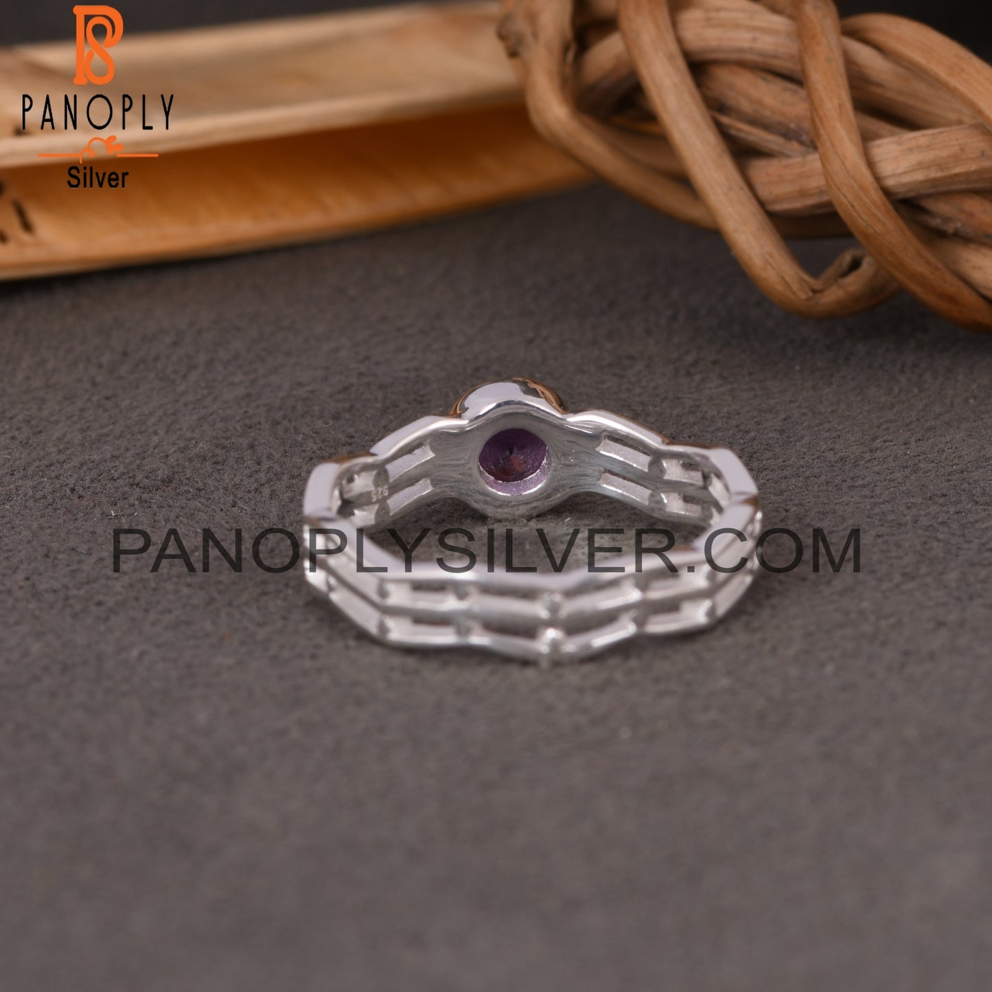 Amethyst Round 925 Sterling Silver Ring