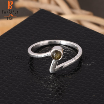 Gold Sheen Obsidian Round 925 Sterling Silver Ring