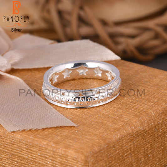 Handmade 925 Sterling Silver Spinner Texture Ring