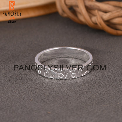 Branch And Flower Grass Patten 925 Sterling Silver Ring