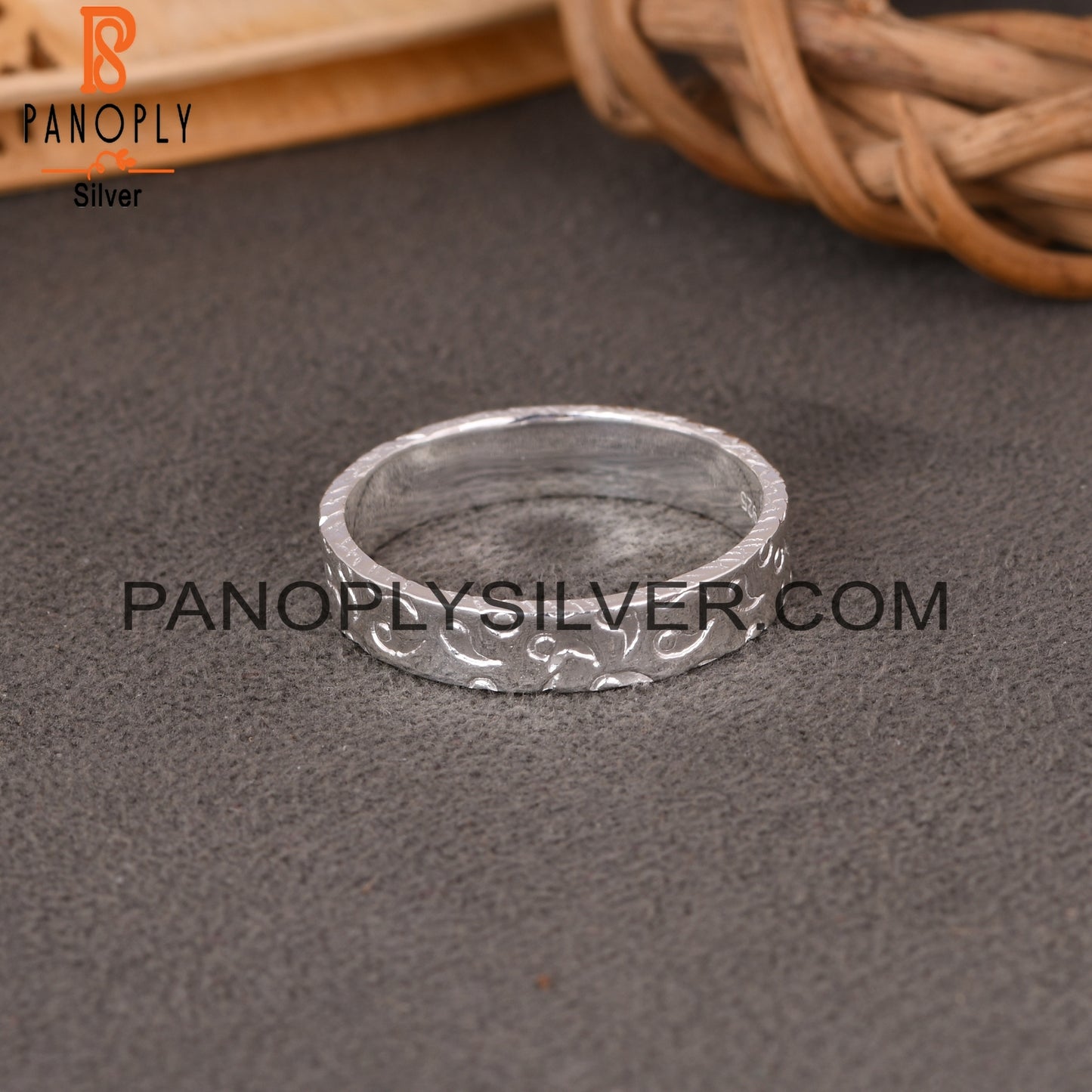 Grass Patten 925 Sterling Silver Ring