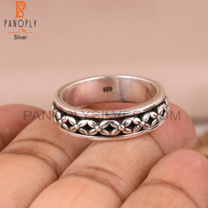 Flower Shape 925 Sterling Silver Ring Band