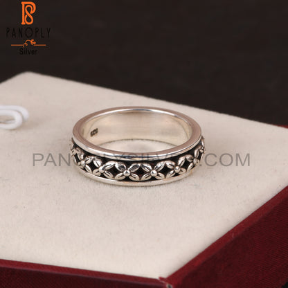 Flower Shape 925 Sterling Silver Ring Band