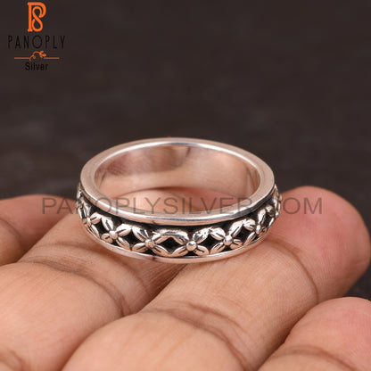 Flower Shape 925 Sterling Silver Ring Band