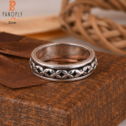 Flower Shape 925 Sterling Silver Ring Band