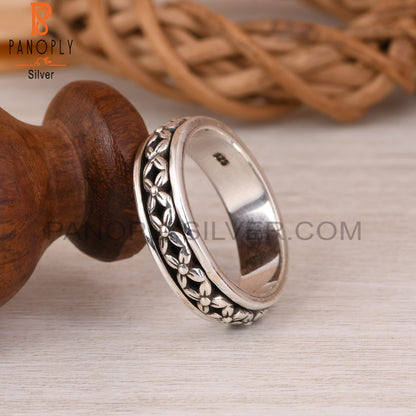 Flower Shape 925 Sterling Silver Ring Band