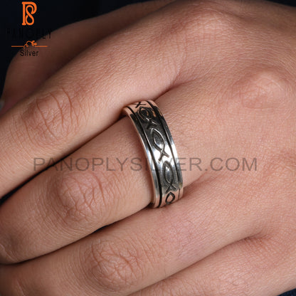 Fish Design 925 Sterling Silver Ring Band