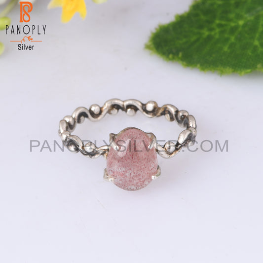 Starwberry Quartz 925 Sterling Silver Ring