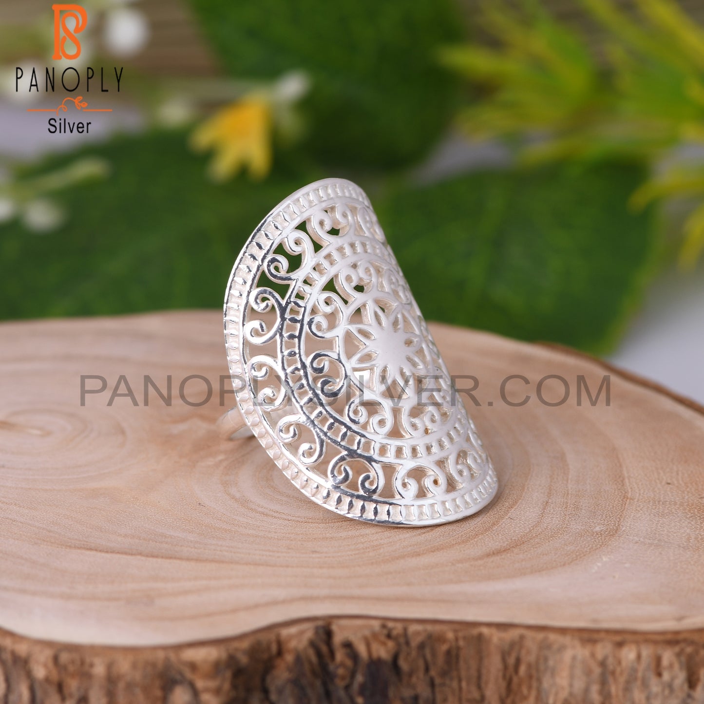 Filigree Mandala Knuckle 925 Sterling Silver Knuckle Ring