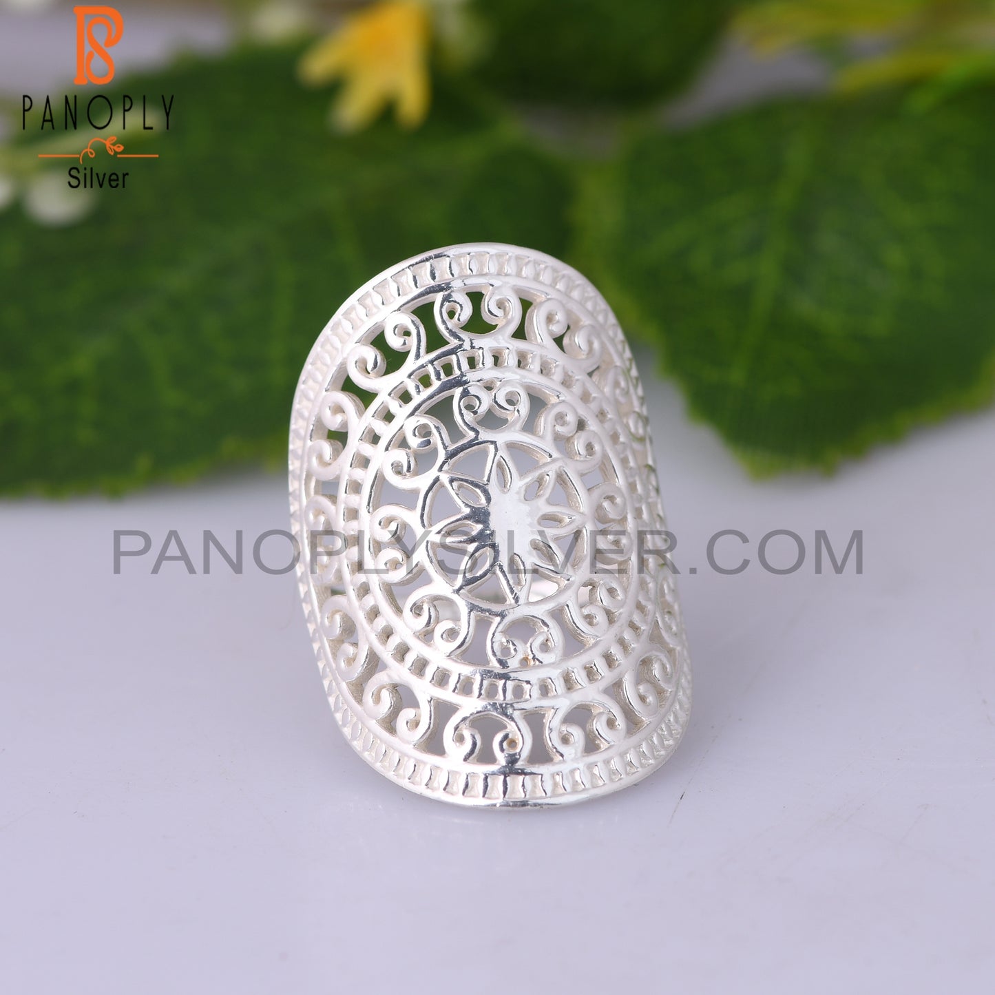 Filigree Mandala Knuckle 925 Sterling Silver Knuckle Ring