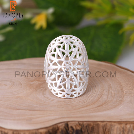 Handmade 925 Sterling Silver Filigree Mandala Knuckle Ring