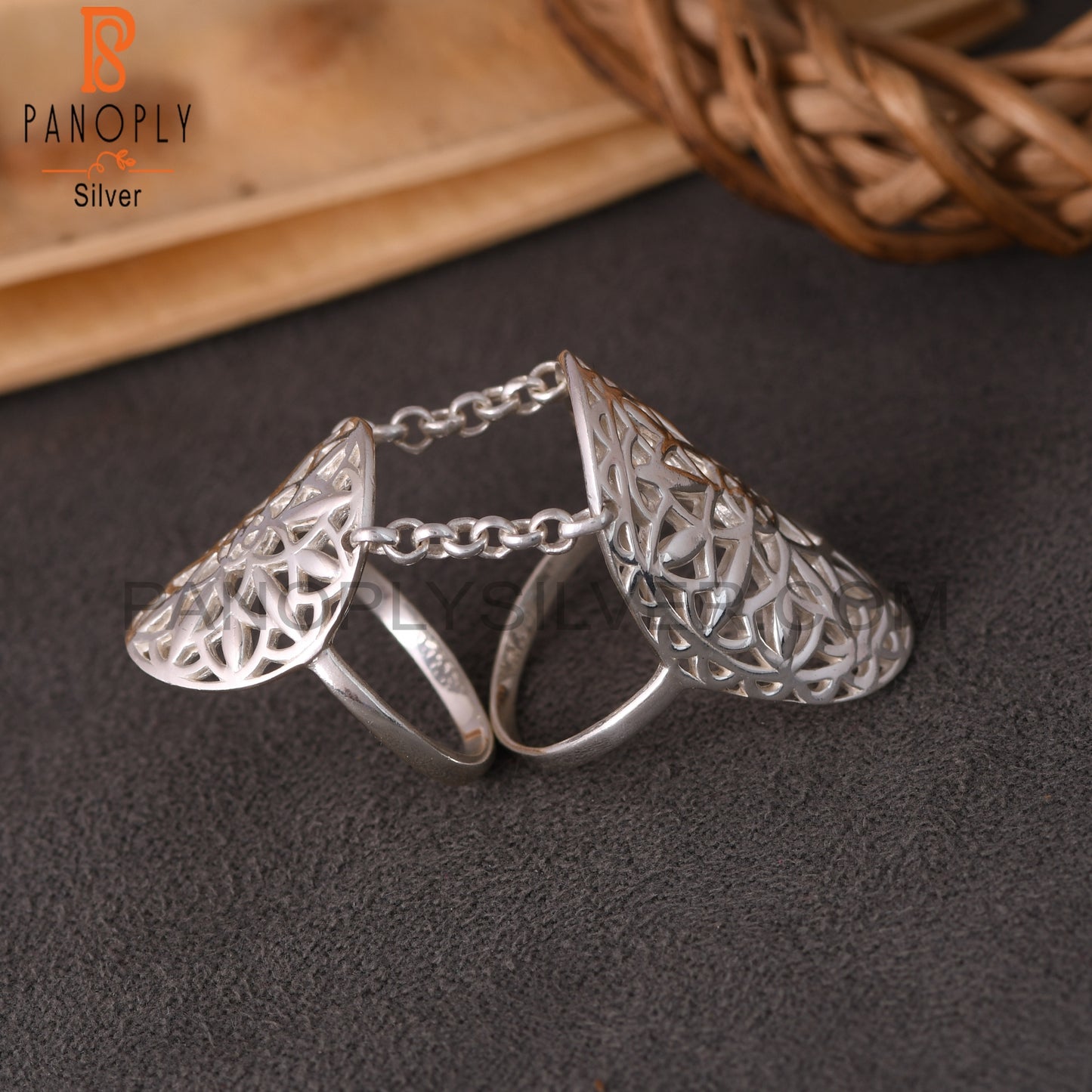 Unique 925 Sterling Silver Filigree Mandala Knuckle Ring