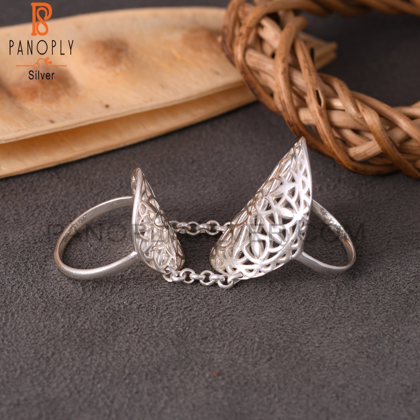 Unique 925 Sterling Silver Filigree Mandala Knuckle Ring