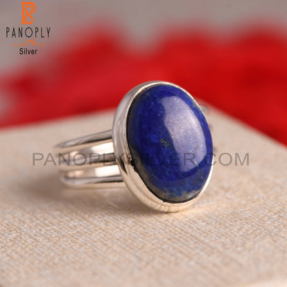 Lapis Lazuli 925 Sterling Silver Ring For Wedding