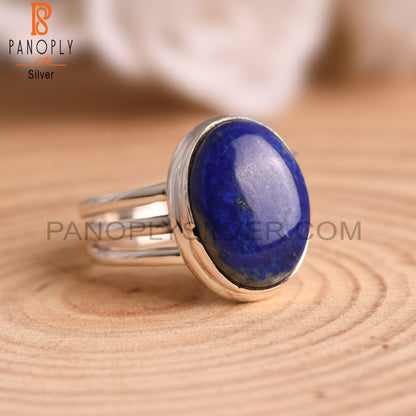 Lapis Lazuli 925 Sterling Silver Ring For Wedding