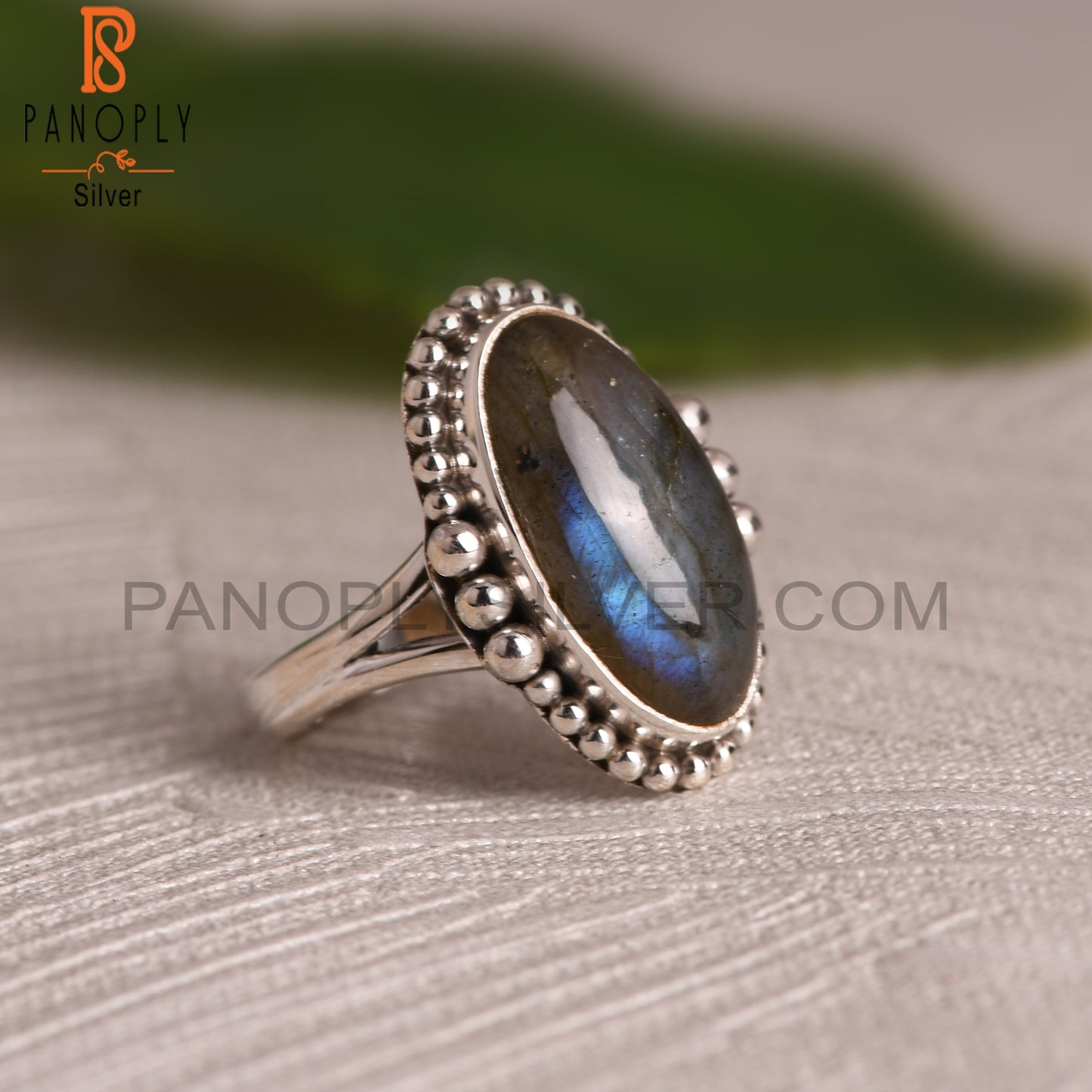 Labradorite Oval 925 Sterling Silver Unique Ring