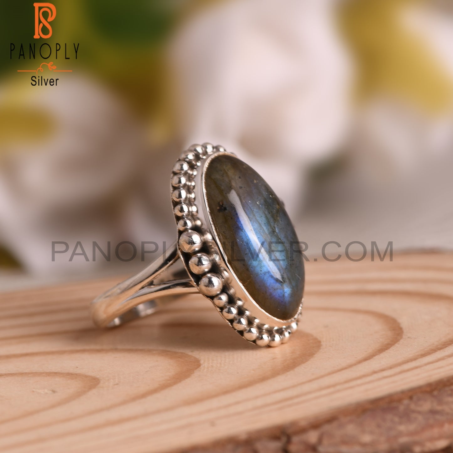 Labradorite Oval 925 Sterling Silver Unique Ring