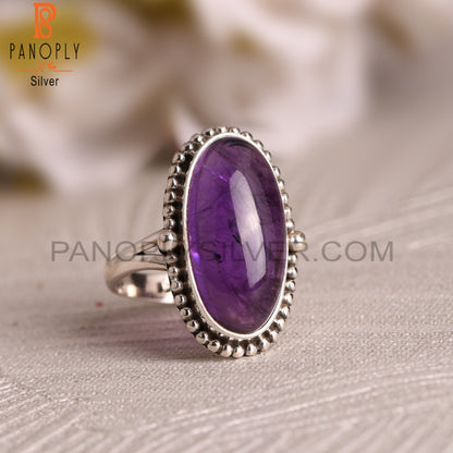 Natural Amethyst Sterling Silver Ring