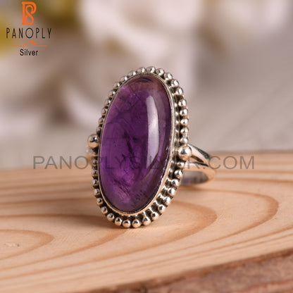 Natural Amethyst Sterling Silver Ring