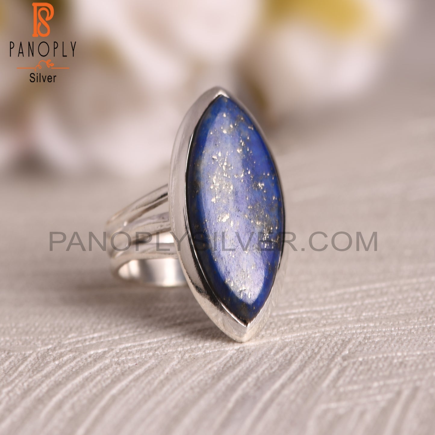 Natural Lapis Lazuli 925 Stamp Silver Ring