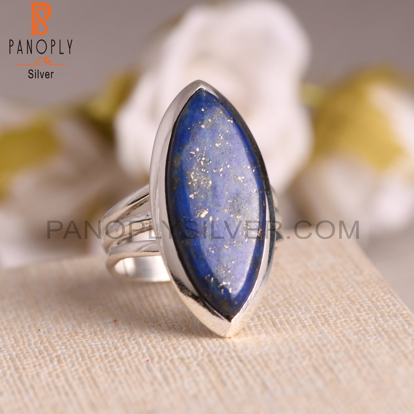 Natural Lapis Lazuli 925 Stamp Silver Ring