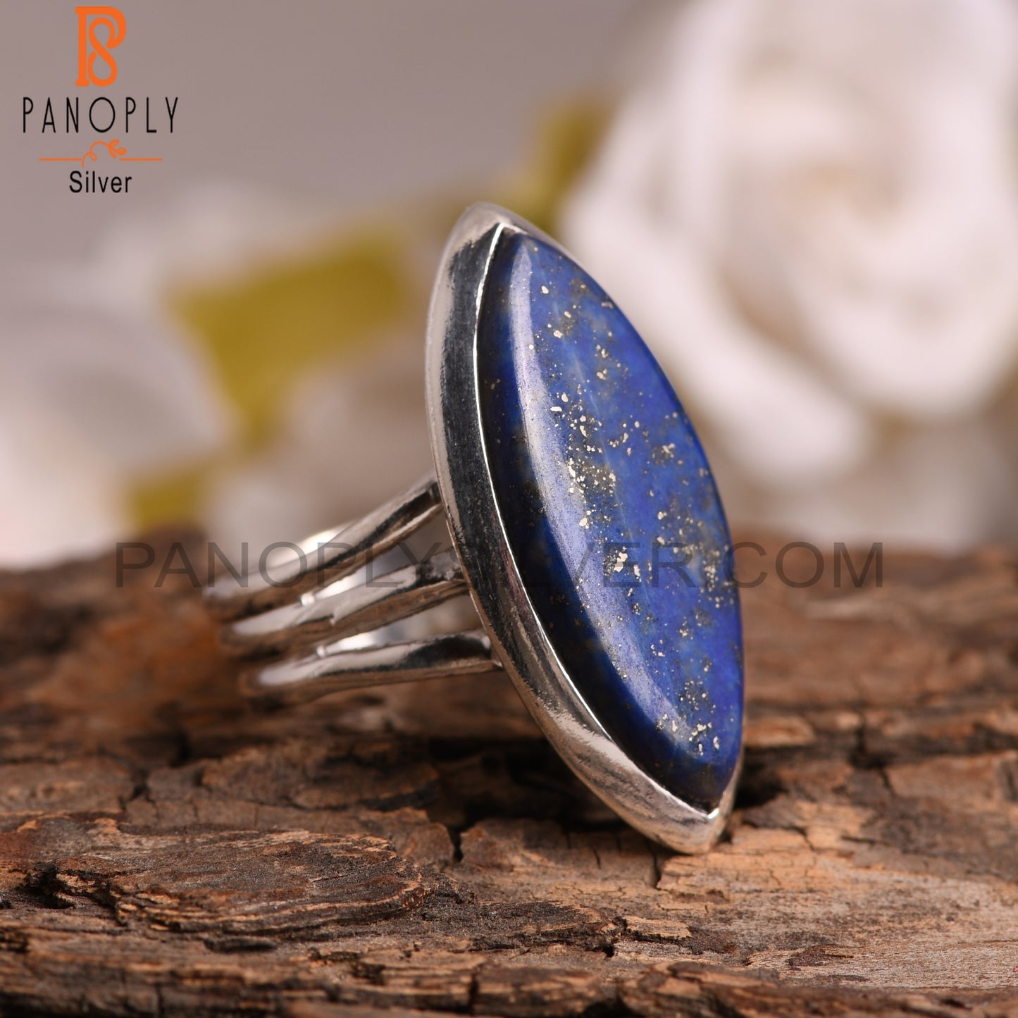 Natural Lapis Lazuli 925 Stamp Silver Ring